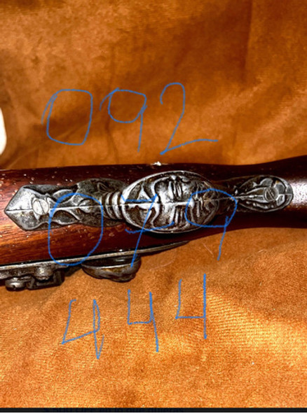 Pistola De Pedernal Siglo Xvlll Réplica Madera Metal Adorno 1