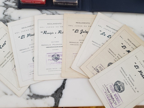 Palermo 1961 Reglamentos Naipes X 7 Heraclio Fournier Colecc 1