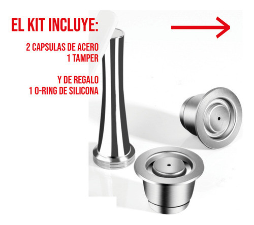 Kit Capsulas Recargables Nespresso Acero Con Regalo Leer!!!! 1