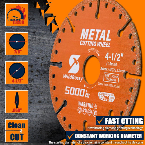 Rueda De Corte Diamantina De 11 Cm Para Corte De Metal 1