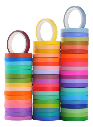 Set De 60 Rollos De Cinta Washi De 1,3 Cm Ancho Para Manuali 0
