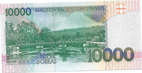 Billete Santo Tome Y Principe 10000 Dobras Año 1996 Pajaro 1