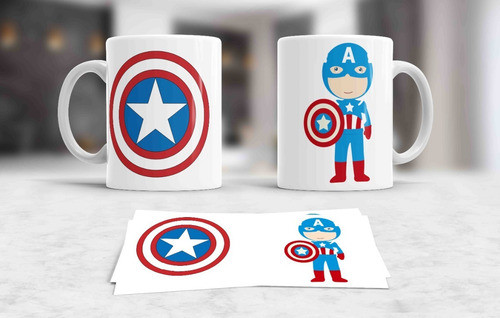 Plantillas Tazas Capitan America P/sublimar Imprimibles 1