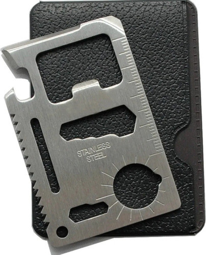 Tarjeta Supervivencia Acero 11 Funciones Con Estuche 0