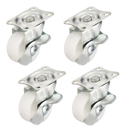 Rueda Blanca Base Giratoria 75 Mm Con Freno X 4 Unidades 0