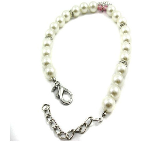 Collar De Perlas Alfie Pet Pinky Crystal Heart Para Perros Y 0
