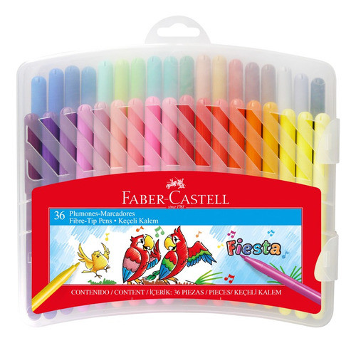Marcadores Finos Fiesta X 36   Faber Castell Con Estuche 0
