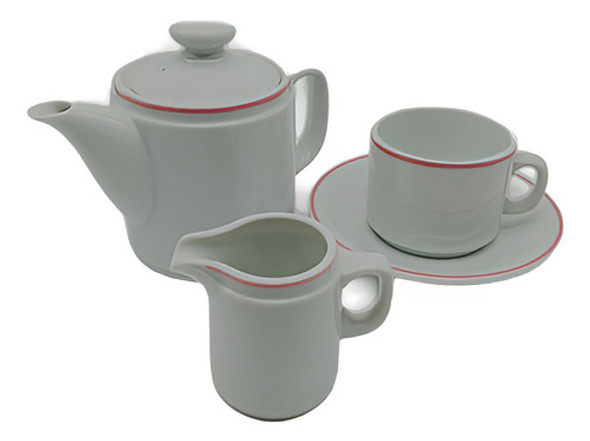 Juego 6 Tazas De Te C/p, Tetera Y Lechera F/rosa Tsuji 0