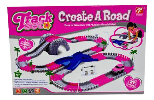 Magic Track Set 144 Piezas Rosa 0