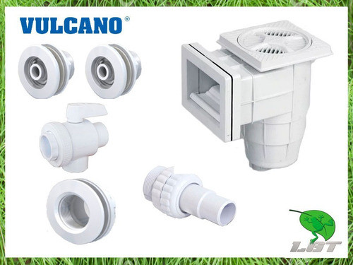 Kit Para Pileta Fibra De Vidrio Vulcano 2 +mv2  Skimmer Mini 1