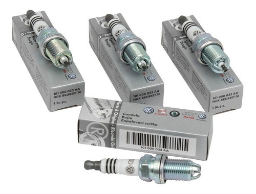 Kit X4 Bujias Original Vw Saveiro Trend Bkur6et 3 Electrodos 0