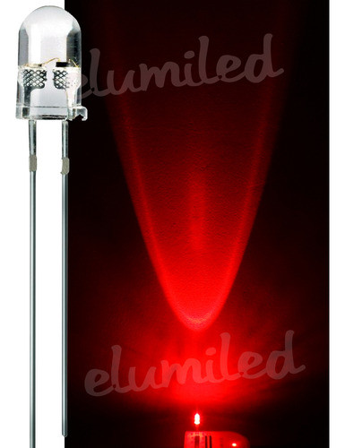 100 Led 5mm Rojo Alto Brillo Alta Luminosidad Led Rojos Water Clear Elumiled Consulte Por Cantidad 1