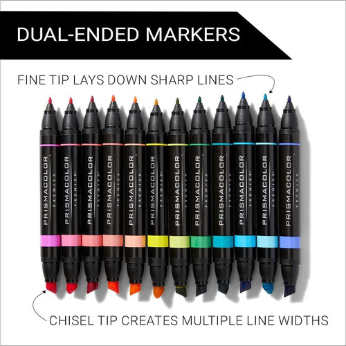 12 Marcadores Prismacolor Premier Doble Punta Hiperbrillante 1