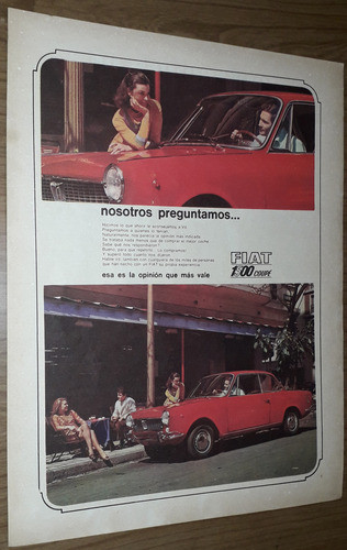 P496 Clipping Publicidad Fiat 1500 Coupe Año 1967 0