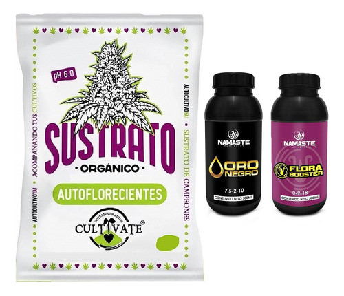 Sustrato Autoflorecientes 80lt Oro Negro Flora Booster 500ml 0