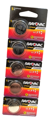 Pila Boton Cr2032 Bateria De Litio Rayovac Blister 5unid. 0