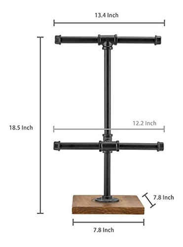 Mygift 2 Niveles De Metal Industrial Tubo T-bar Joyeria Col 1