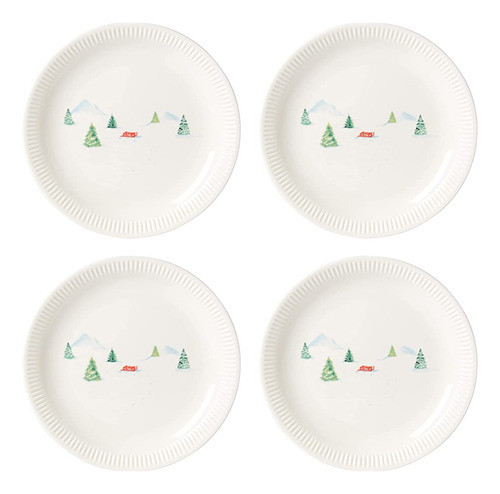 Lenox Profile Snow Day Juego De Platos Llanos De 4 Piezas, 6 0