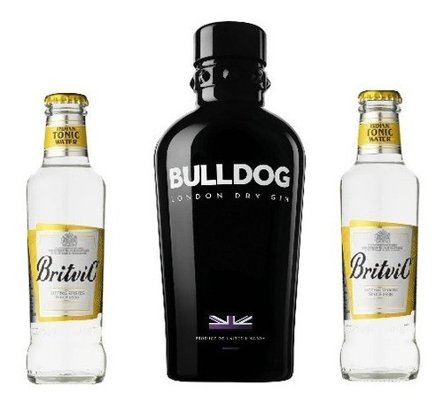 Gin Bulldog 700cc + Agua Tonica Britvic X 2 200ml 0