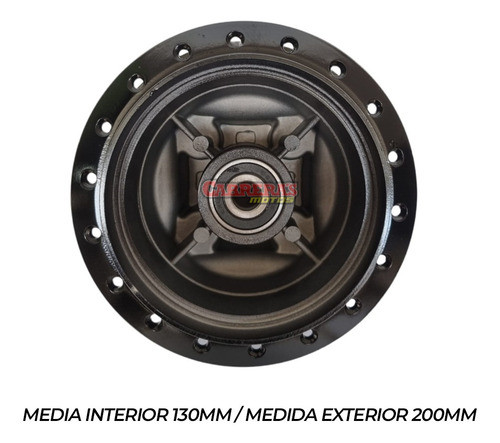 Maza Trasera Dakar 125 Negra 200mm 1