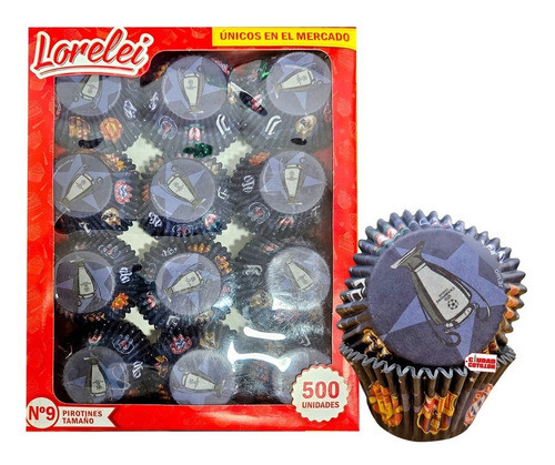 Pirotines N°9 Estampados Copa Futbol Cupcakes X 500 - Cc 0