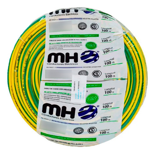 Cable Unipolar 1x2,50mm V/a Rollo (100 Mts) Mh 0