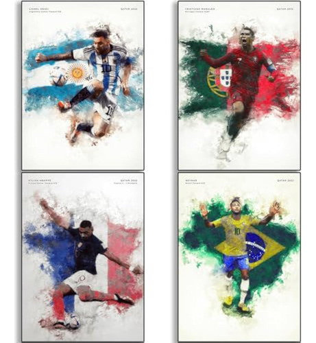 Baogeli Messi, Ronaldo, Mbappe, Neymar - Póster De 0