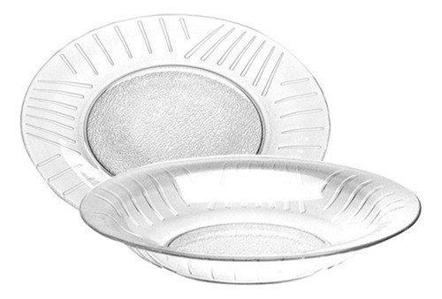 Set X 12 Platos Playos Y Hondos Tilcara Rigolleau Vidrio 0