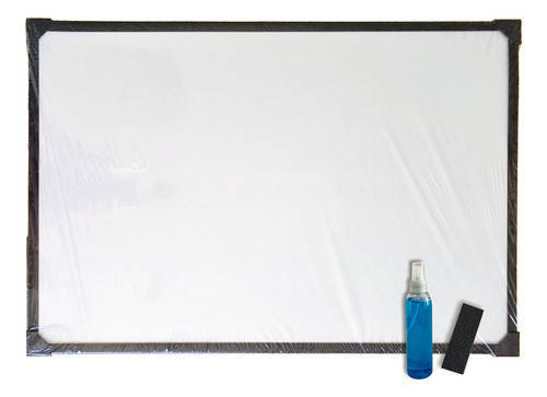 Pizarra Blanca 40 X 60 Cm Marco Metal Con Borrador Y Liquido 0