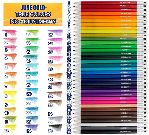 36 Minas De Colores, 2mm, 90mm De Alto, Mix De Colores 1