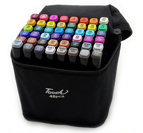 Drypens Marcador 48 Tonos Doble Punta Gruesa Fina Pintar 1