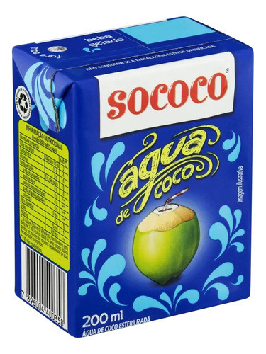 Agua De Coco 200ml Sococo Imp. Brasil X6u. - Tienda Deli 0
