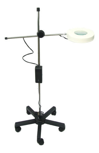 Lupa Cosmetología Pie Rodante 130mm Luz Led Con Envio 0