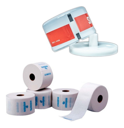 Rollo Papel De Cuello (x5 Unidades) + Porta Rollo Barber 0