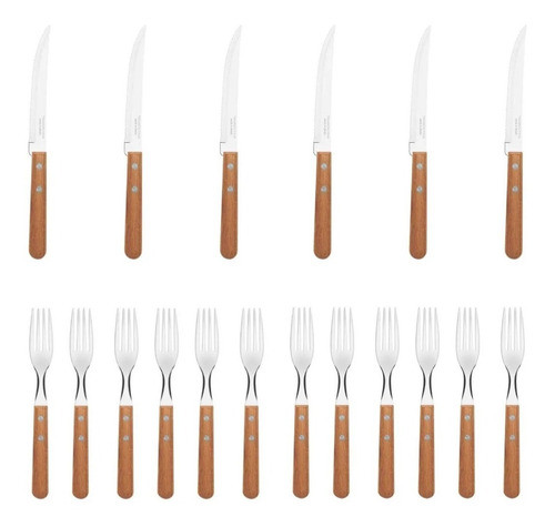 Set X 12 Tenedores + 12 Cuchillos Inox  Tramontina Dinamic 0