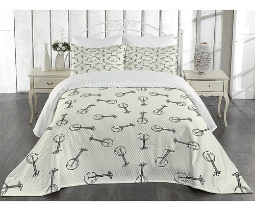 Lunarable Country Coverlet Set Queen Size, Lápiz Dibujado A 1