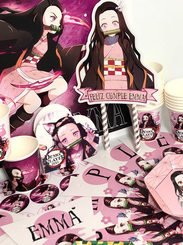 Cotillón Infantil Personalizado Premium X 10 Nezuko Kamado 1