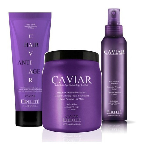 Mascara Protector Termico Crema Kit Combo Fidelite Caviar 0