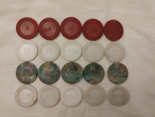 20 Fichas Antiguas De Casino Poker 0