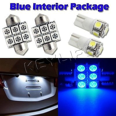 6 Paquete De Luces Interiores Led Azul T10 Mapa + 1.25 De La 1