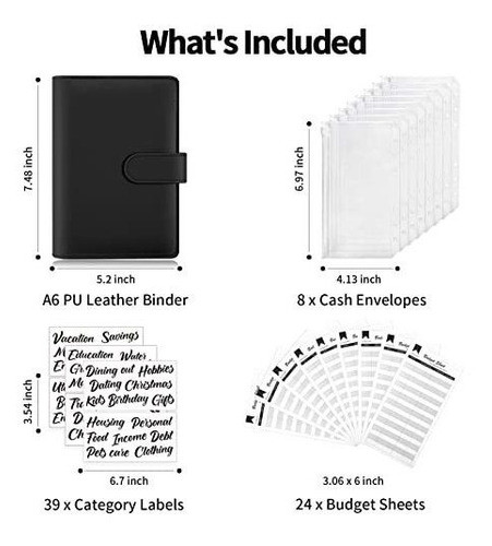 Carpeta A6 De 6 Ganchos +8 Folios . Negra 1