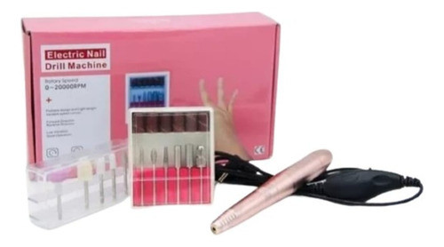 Torno Eléctrico Aluminio Para Uñas + Kit Fresas Profesional 0