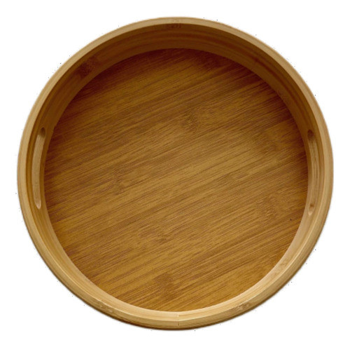 Bandeja De Bamboo Circular Con Manijas (large) 0