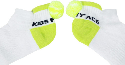 Medias De Tenis Divertidas Con Pompón Blanco Y Verde Una Tal 0