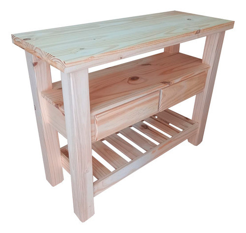 Mesa De Arrime En Pino 100 Cm Patas Macizas ! Pino Macizo. 0