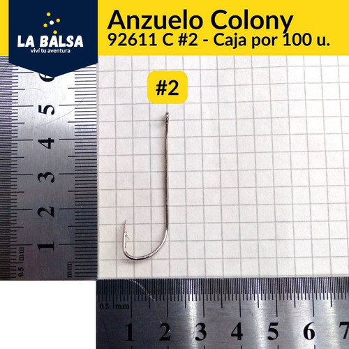 Anzuelo Colony Serie 92611 C #2 Caja X100 U (promg) 1