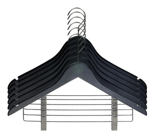 Pack 10 Perchas Madera C/broche 1ra Calidad 44.5cm #327505 1