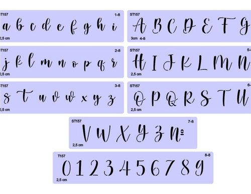 Stencil Decorativo Abc+números 2,5cm Altura De La Fuente 0