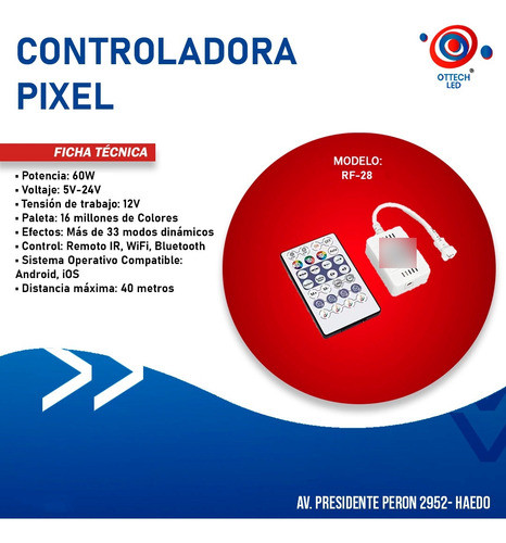Controladora Pixel Led Rgbw Rf-28 Wifi Audiorritmica App 1