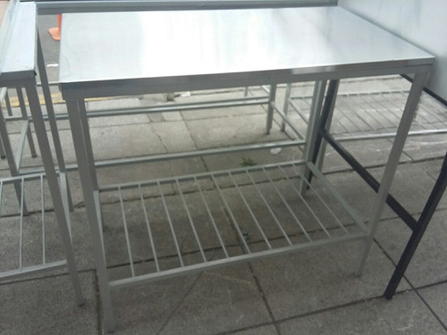 Mesa De Trabajo Acero Inoxidable 140x55 Cm Mesada C/ Rejilla 1